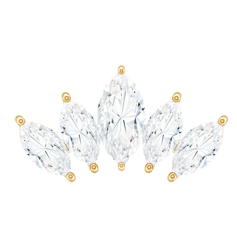 Genuine Marquise Diamond Leaf Helix Earring