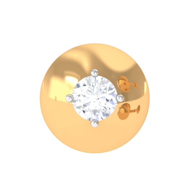 Modern Moissanite Upper Lobe Earring in Gold