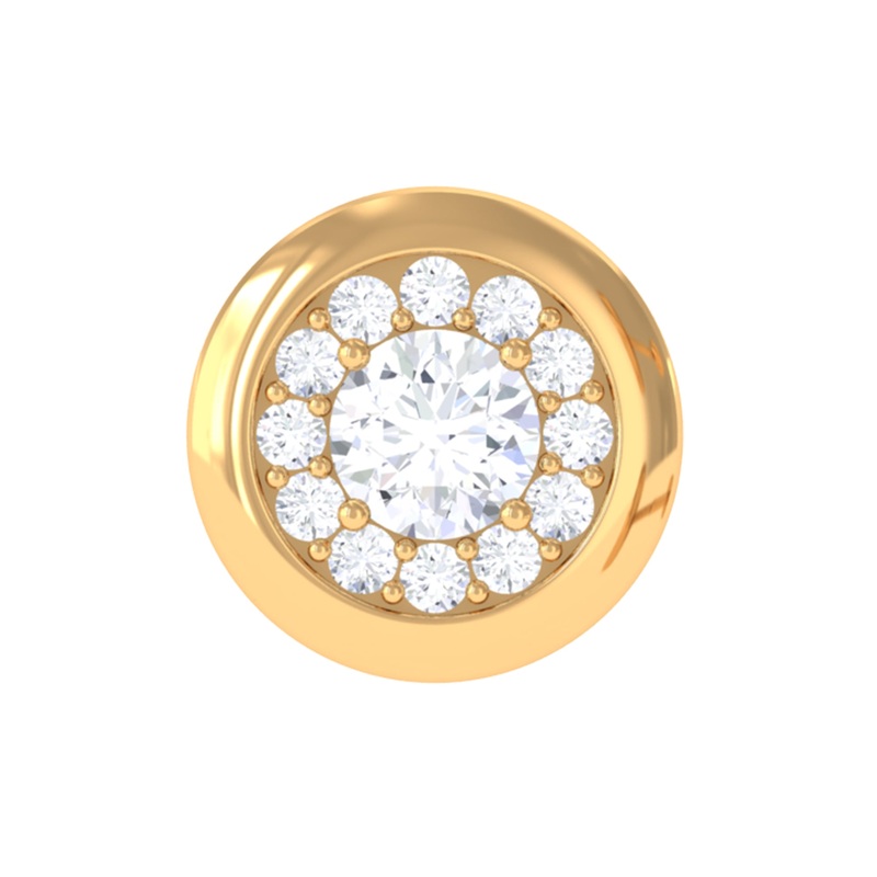 Moissanite Circle Geometric Cartilage Earring