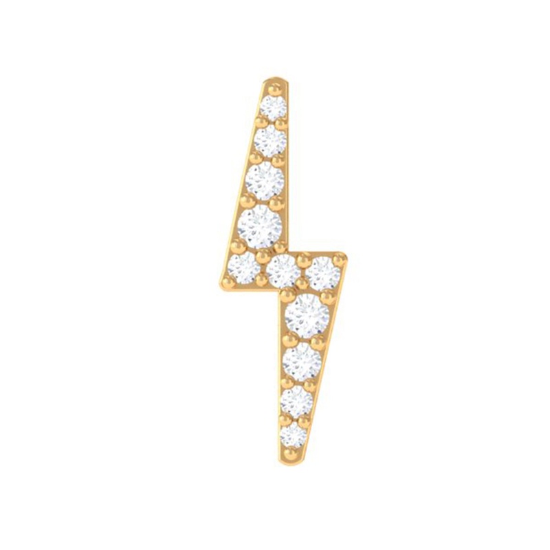 Moissanite Gold Lightning Bolt Cartilage Earring