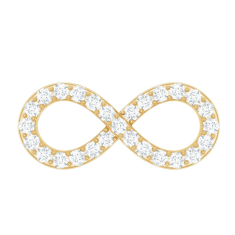 Round Diamond Infinity Earring for Cartilage Piercing