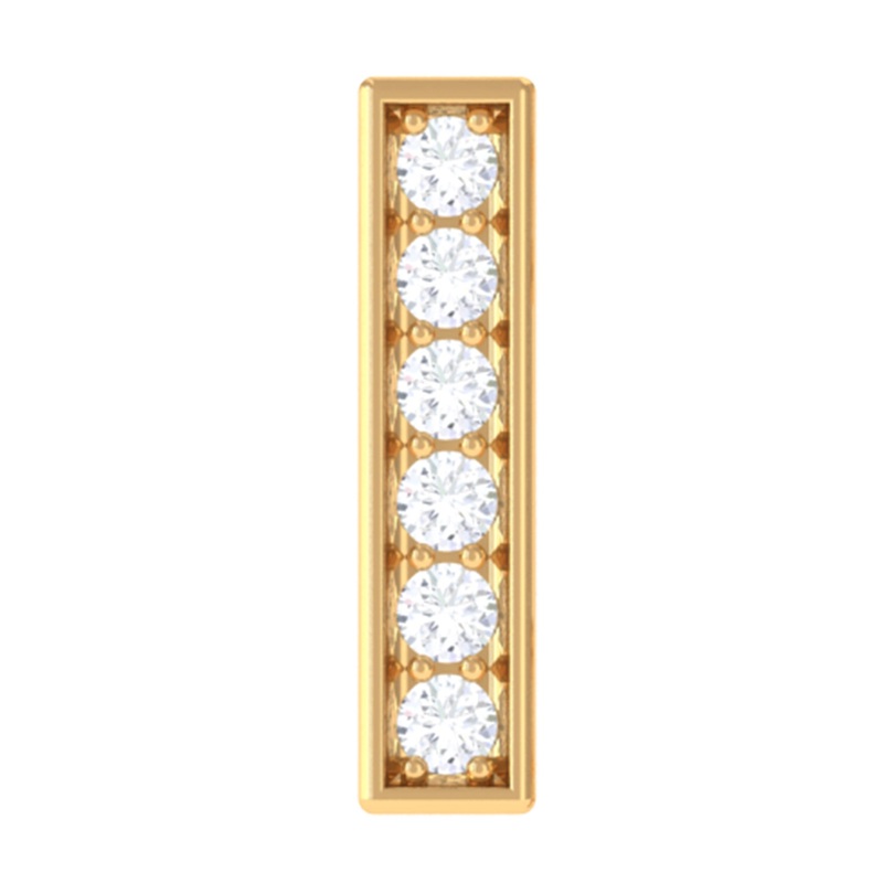 Round Moissanite Bar Earring for Cartilage Piercing