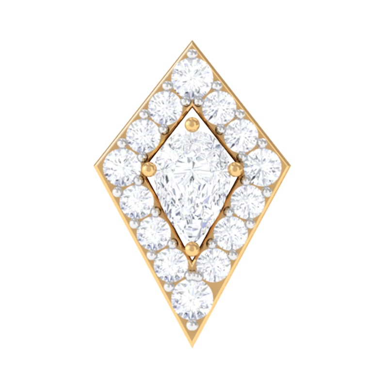 Unique Moissanite Kite Earring for Cartilage Piercing