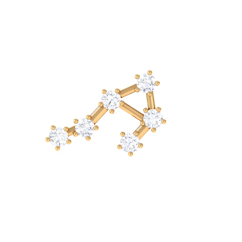 Certified Moissanite Libra Zodiac Crawler Earring