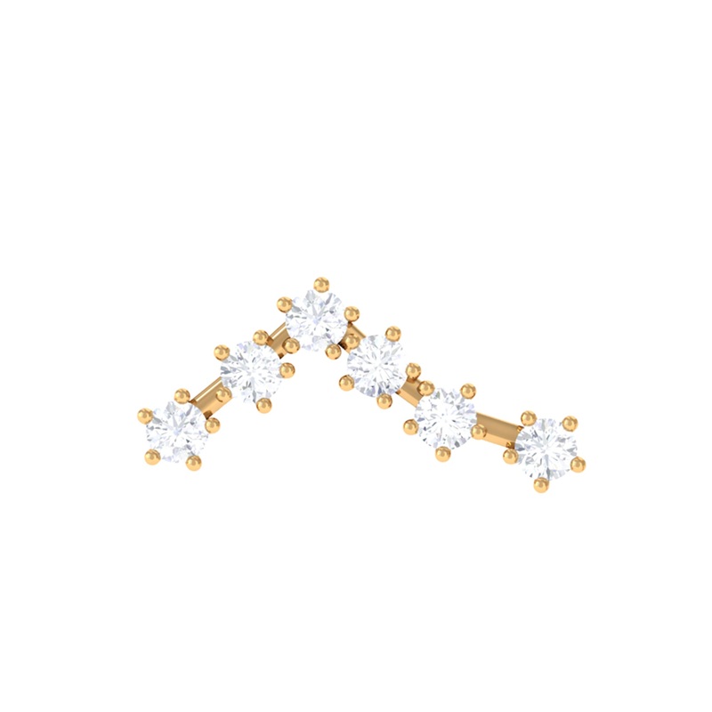 Certified Moissanite Pisces Zodiac Crawler Earring