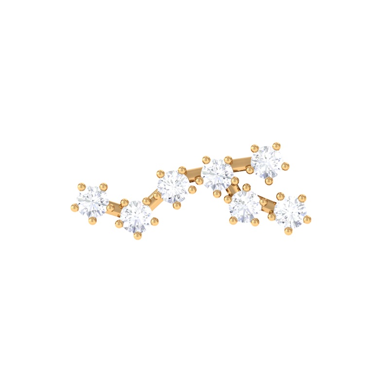 Certified Moissanite Virgo Ear Crawler Earring
