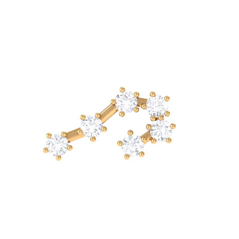 Certified Round Moissanite Cancer Crawler Earring