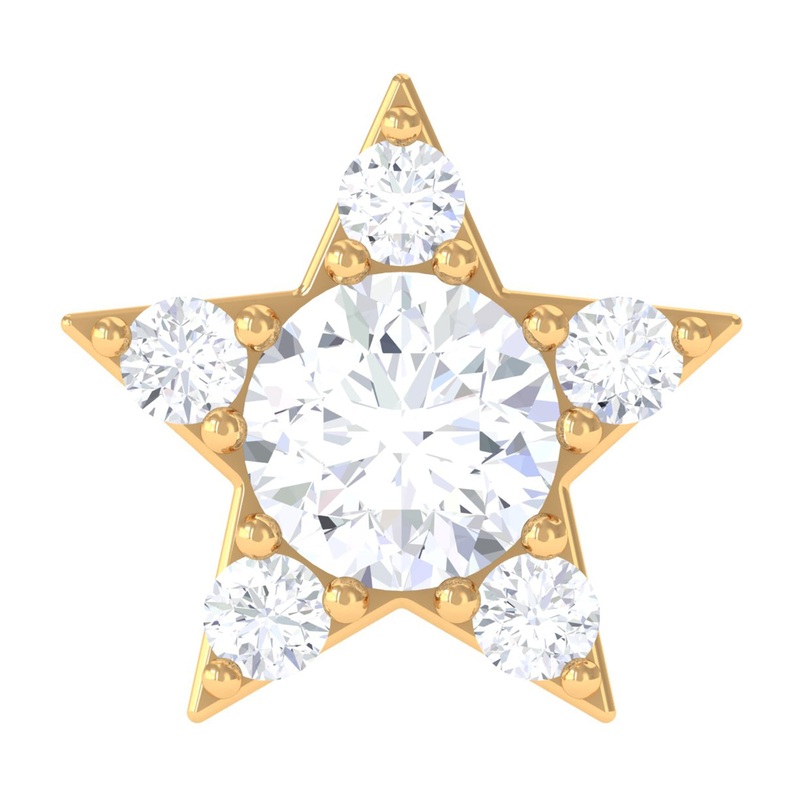 Dainty Certified Moissanite Star Cartilage Earring
