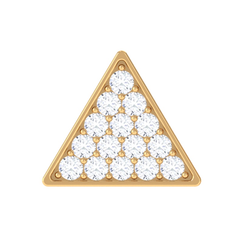 Elegant Moissanite Triangle Earring for Cartilage Piercing