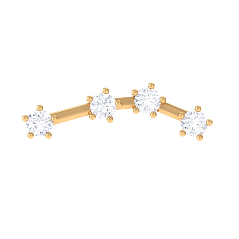 Moissanite Ear Climber Aquarius Earring