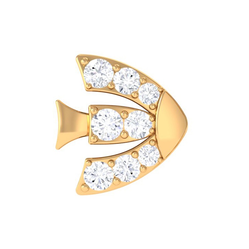 Moissanite Fish Cartilage Earring in Gold