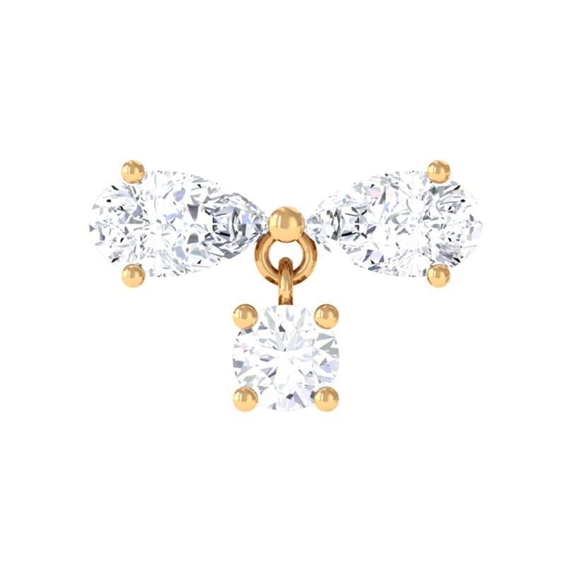 Pear Shape Moissanite Drop Earring for Helix Piercing