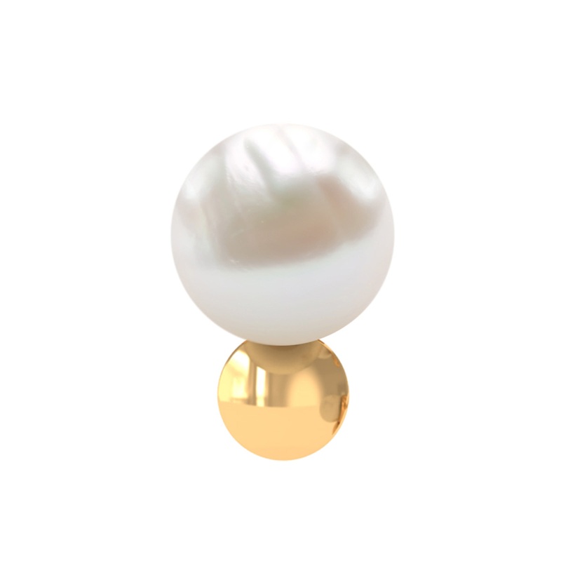 Real Freshwater Pearl Solitaire Tragus Earring in Gold