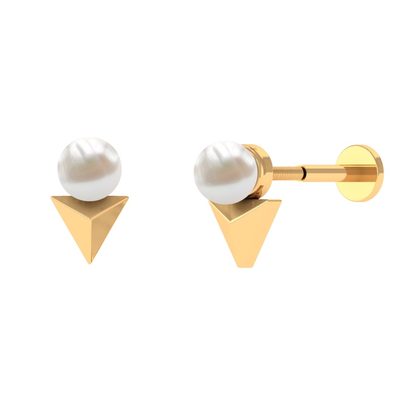 Round Freshwater Pearl Solitaire Tragus Earring