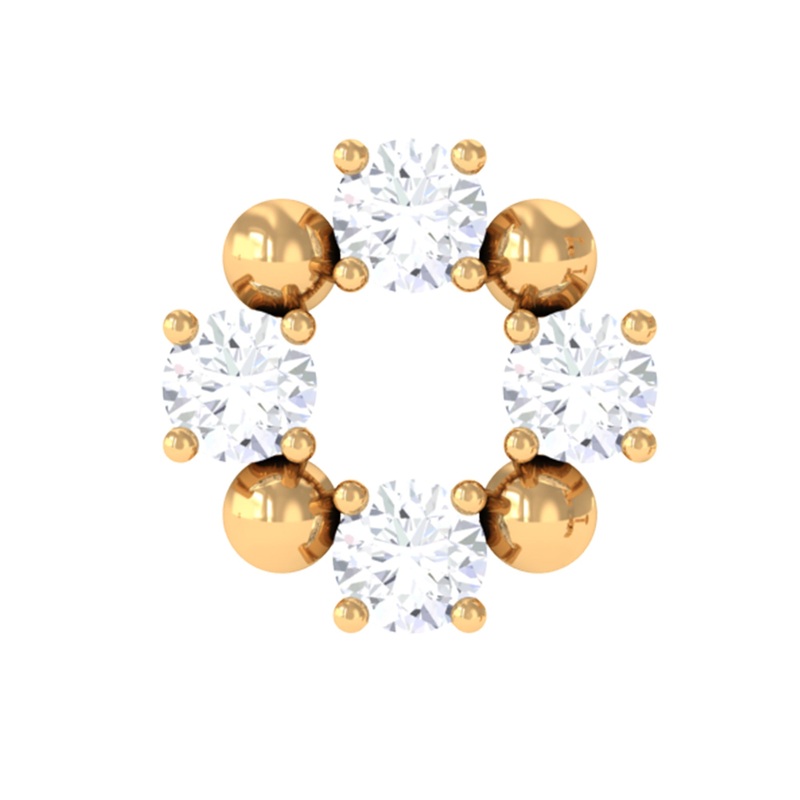 Round Moissanite Open Circle Eternity Cartilage Earring