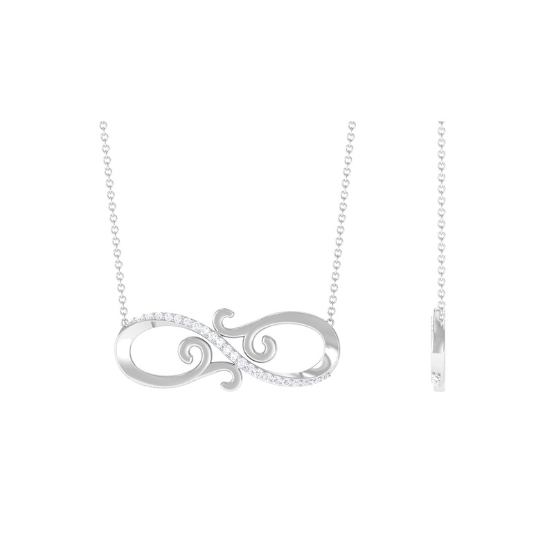 0.25 CT Diamond Minimal Infinity Necklace in Prong Setting