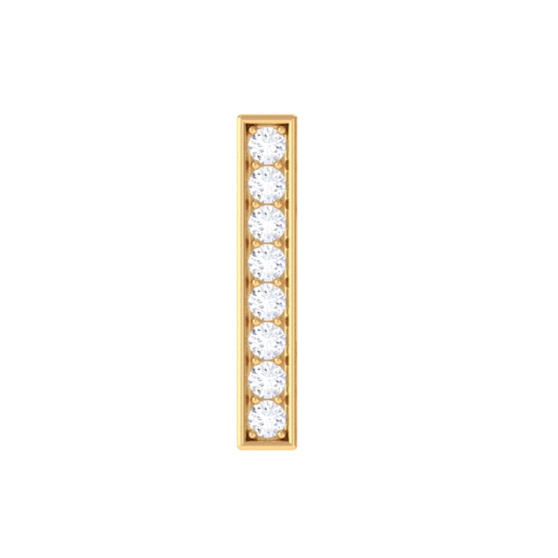 Certified Moissanite Bar Earring for Helix Piercing