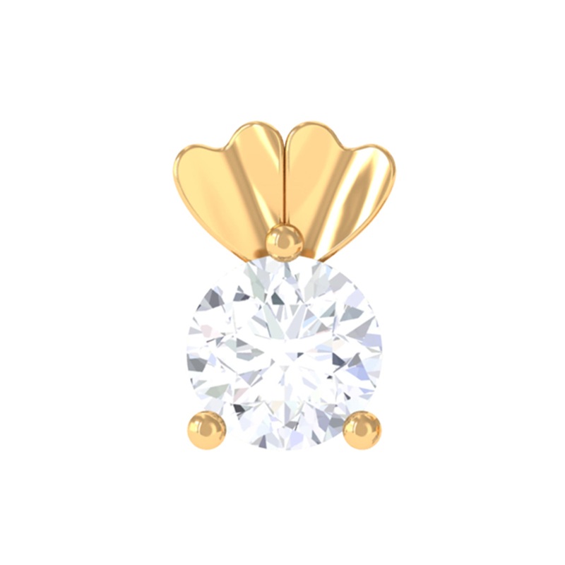 Certified Moissanite Solitaire Heart Earring for Tragus Piercing