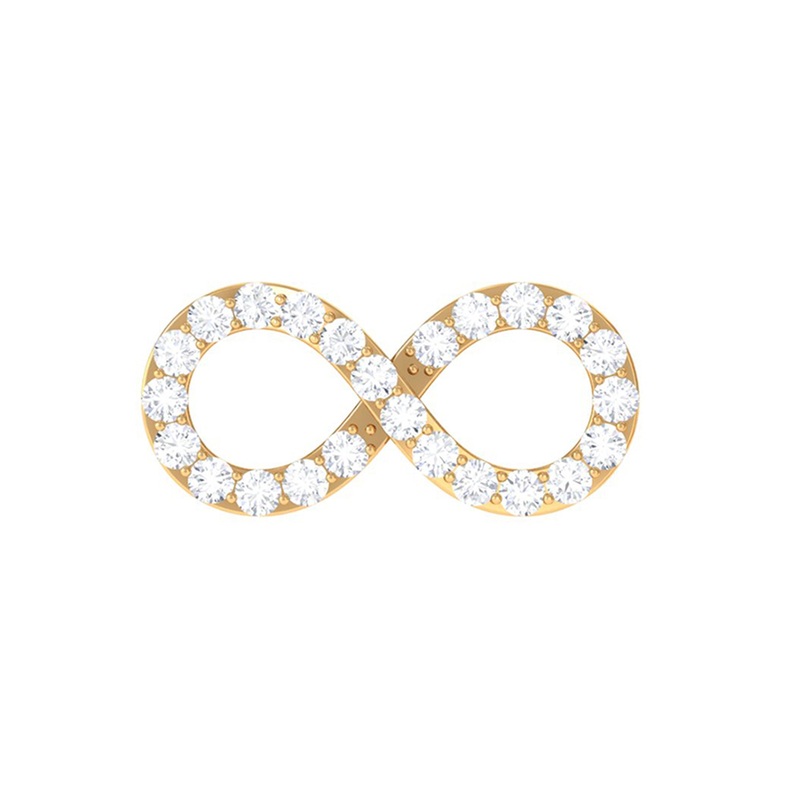 Moissanite Gold Infinity Cartilage Earring