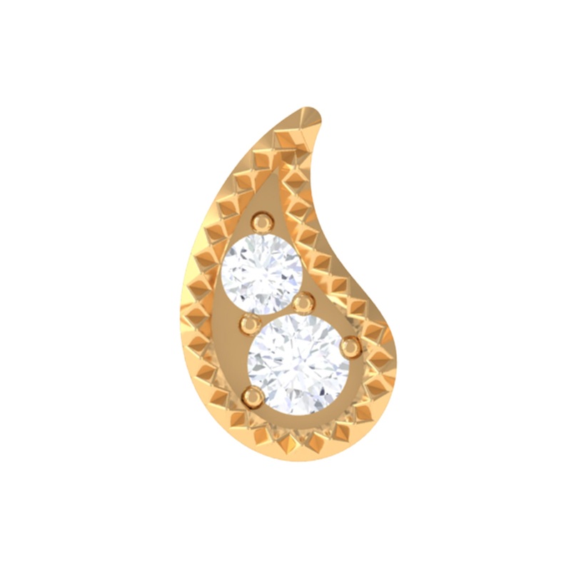 Natural Diamond Gold Petal Cartilage Earring