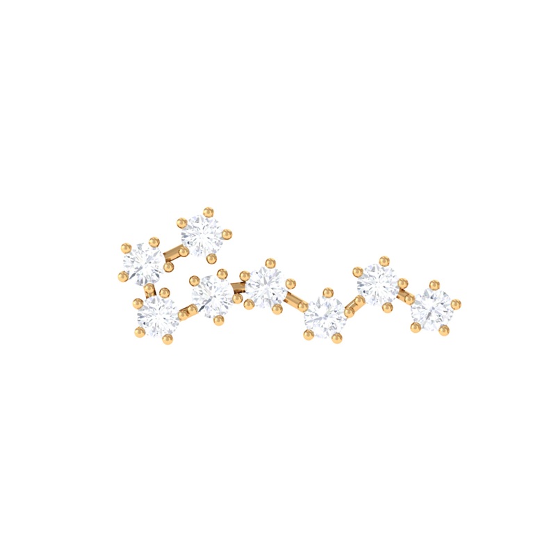 Certified Moissanite Scorpio Zodiac Ear Climber Earring