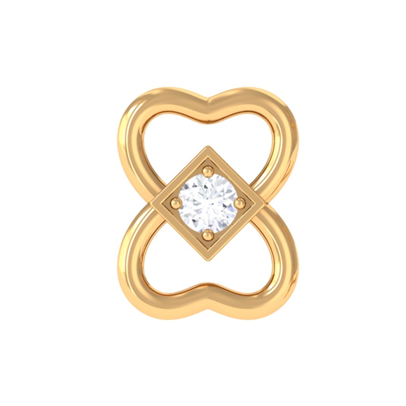 Dainty Diamond Heart Earring for Tragus Piercing