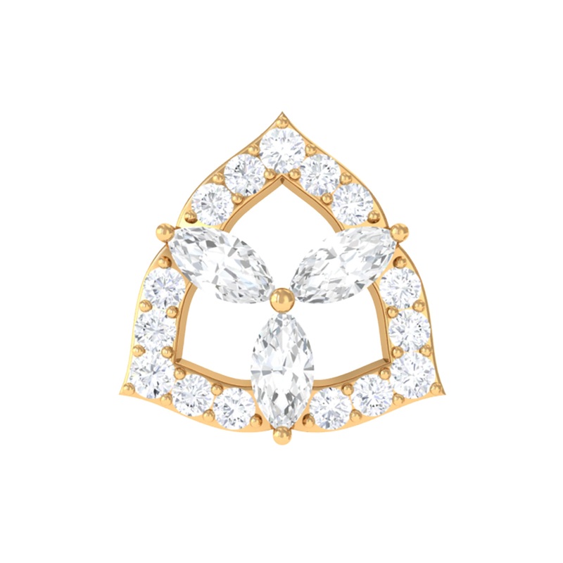 Marquise Moissanite Art Deco Earring for Upper Lobe Piercing
