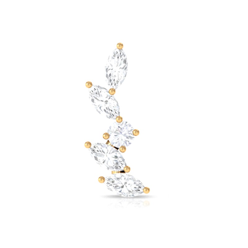 Minimal Moissanite Cluster Helix Earring