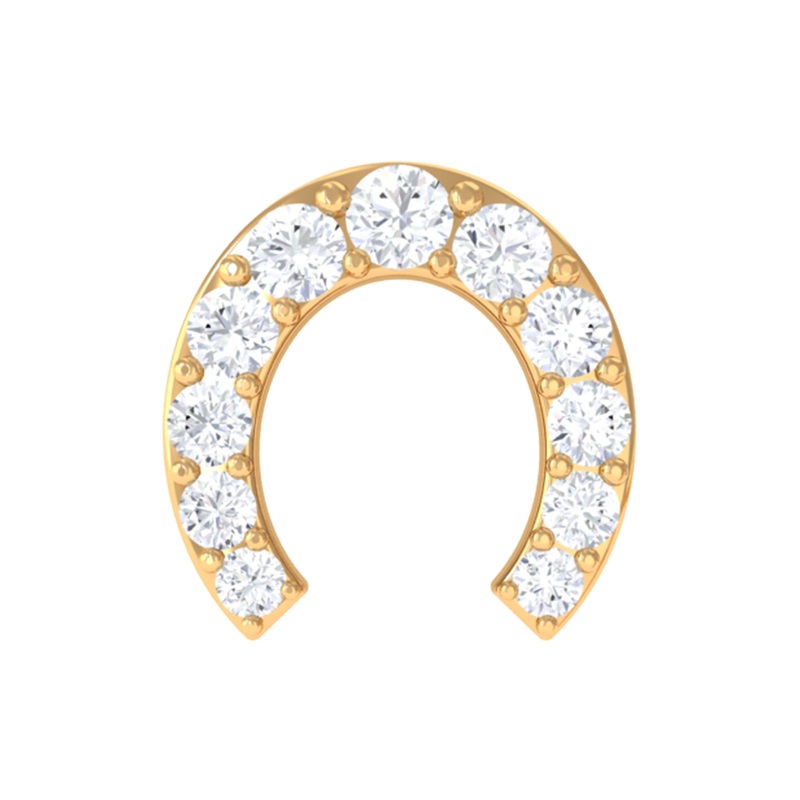 Moissanite Horse Shoe Cartilage Earring in Gold