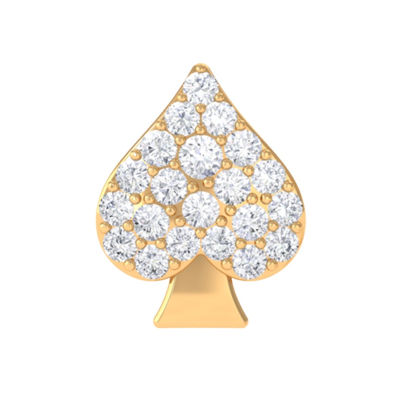Moissanite Spade Earring for Cartilage Piercing