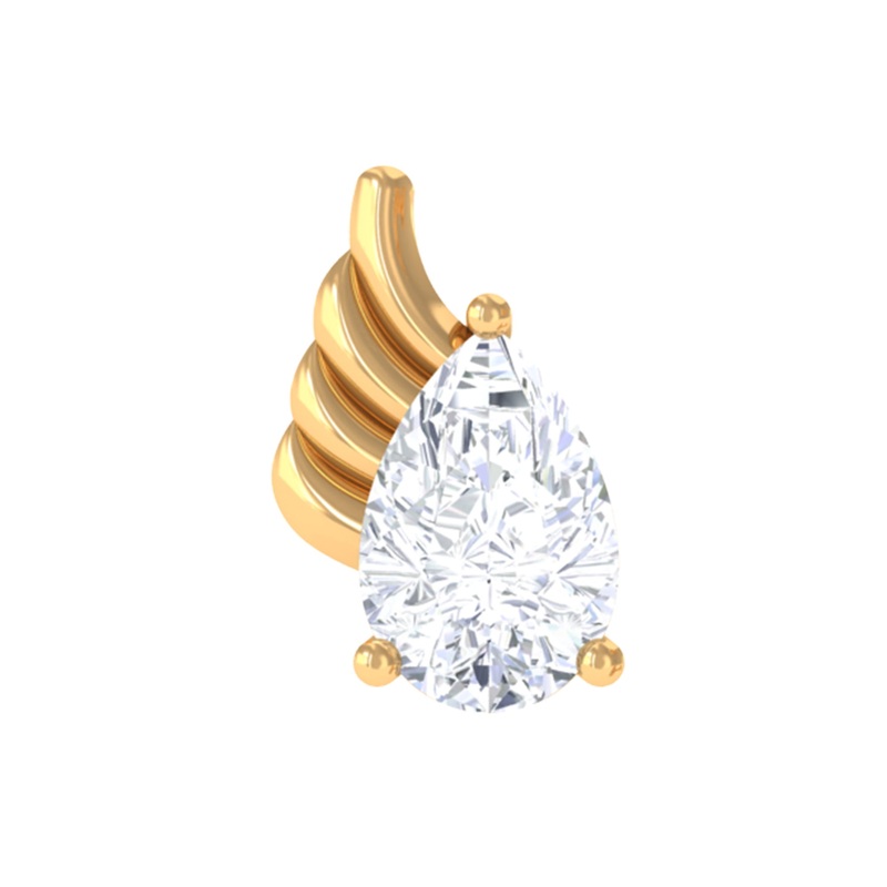 Pear Shape Moissanite Wing Cartilage Earring