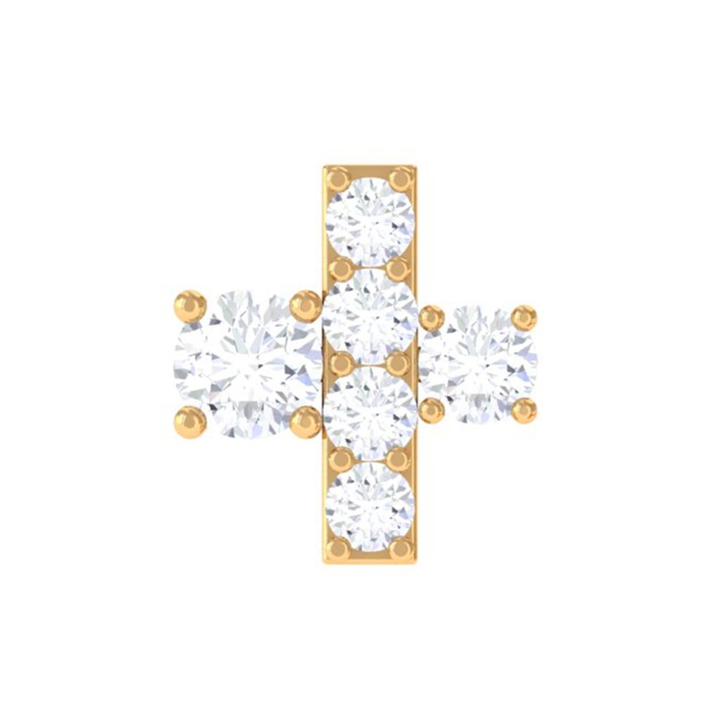 Quirky Moissanite Dainty Cartilage Earring in Gold