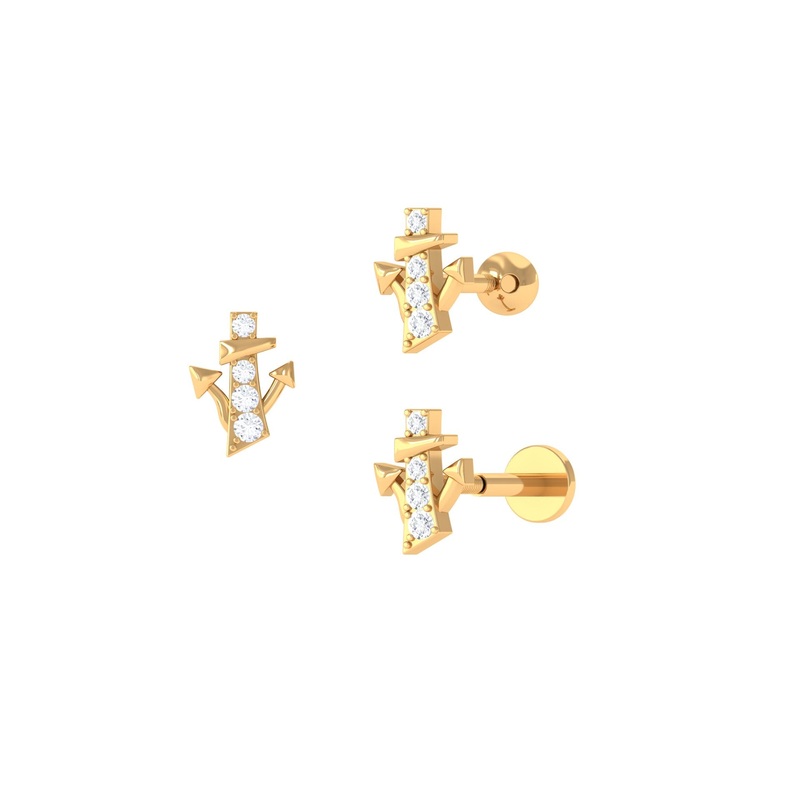 Real Diamond Quirky Earring for Tragus Piercing