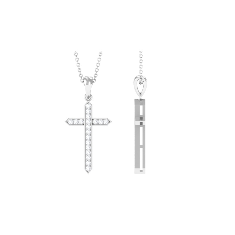 Zircon Cross Pendant Necklace