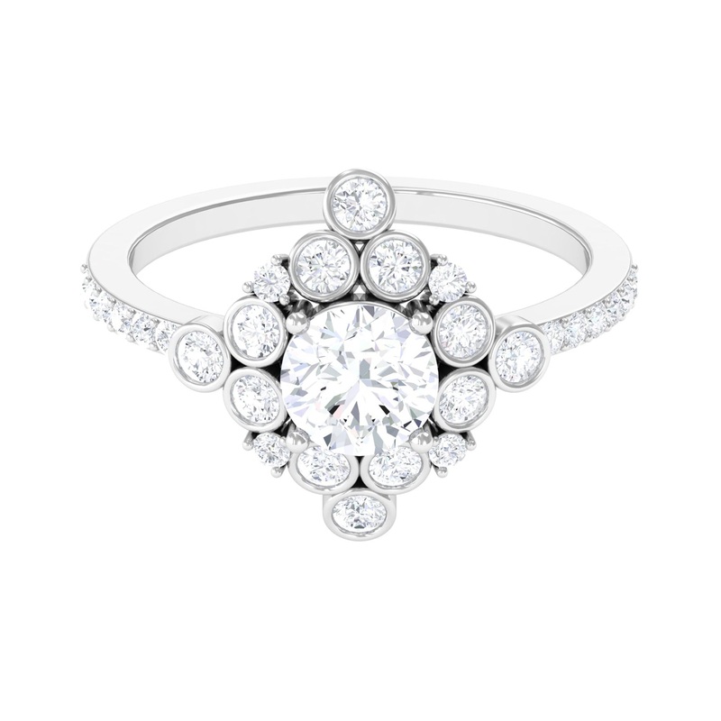 Round Moissanite Vintage Style Engagement Ring