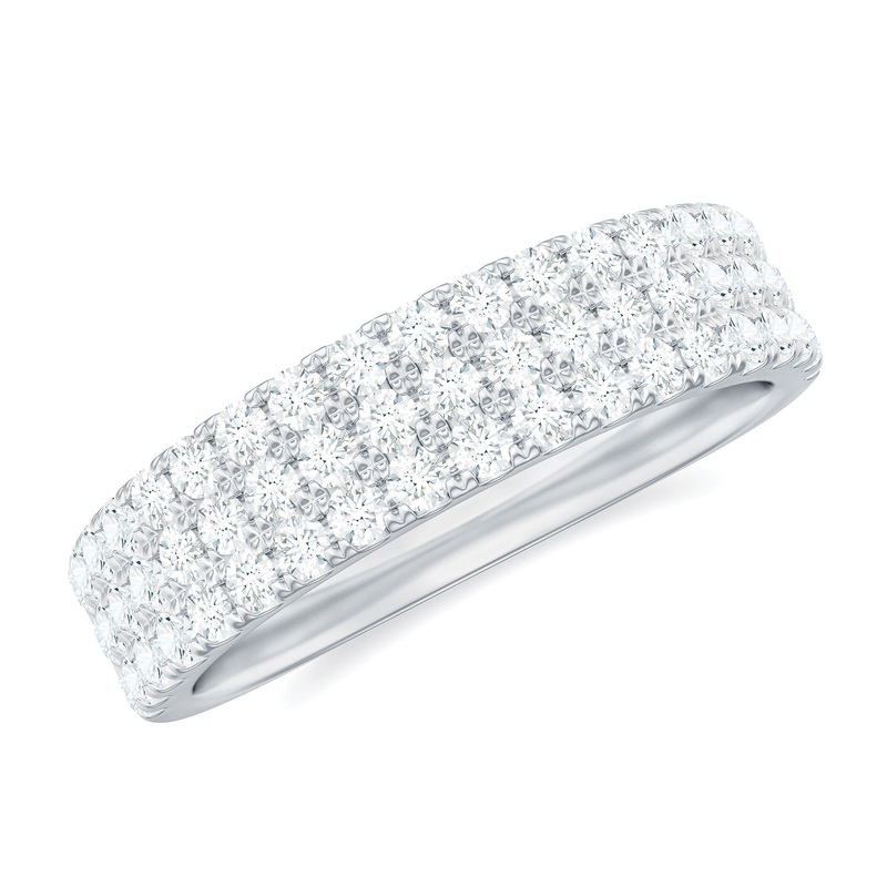 1.5 CT Moissanite Half Eternity Band Ring