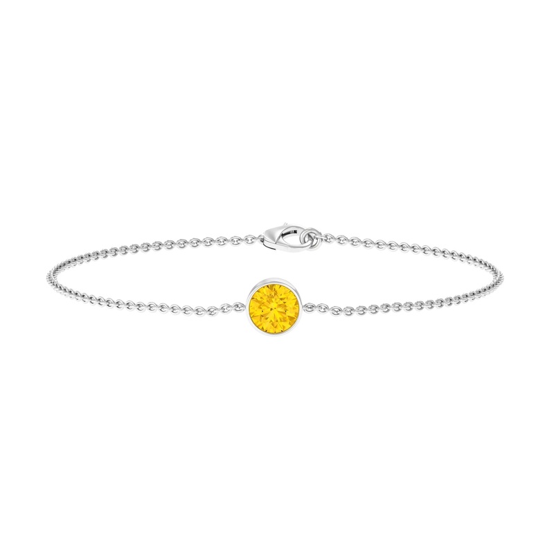 Bezel Set Yellow Sapphire Simple Solitaire Bracelet