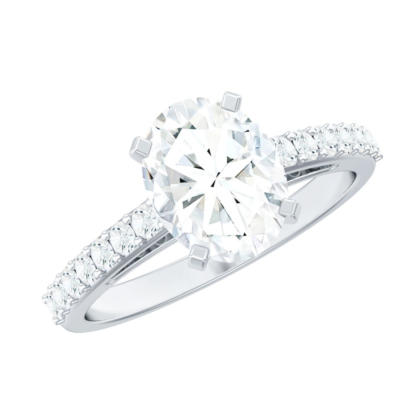 Solitaire Moissanite Oval Engagement Ring