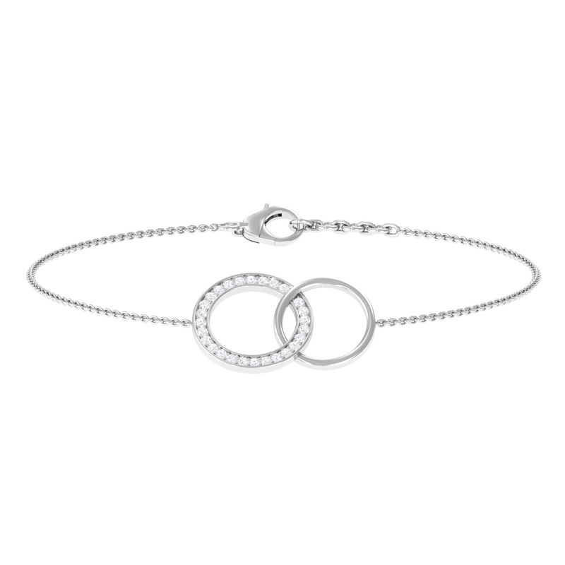 Diamond Eternity Chain Bracelet with Interlock Details