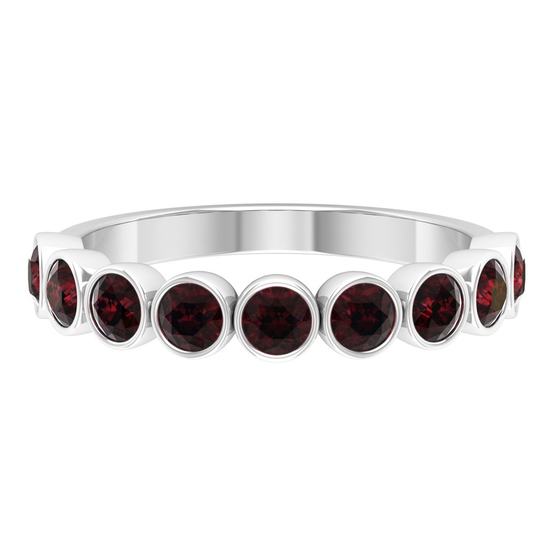 1.25 CT Bezel Set Eternity Band with Garnet