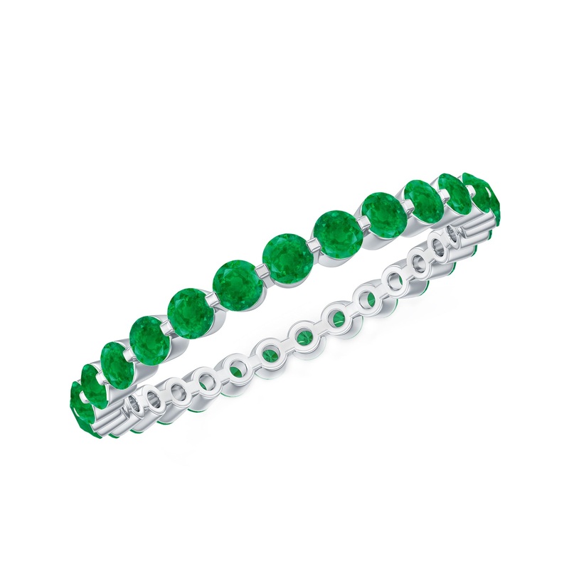 1.25 CT Emerald Floating Eternity Band for Women