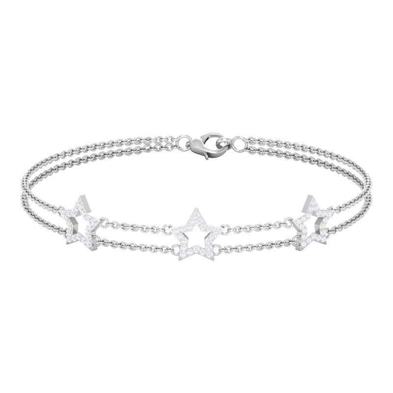 Certified Diamond Star Double Chain Bracelet