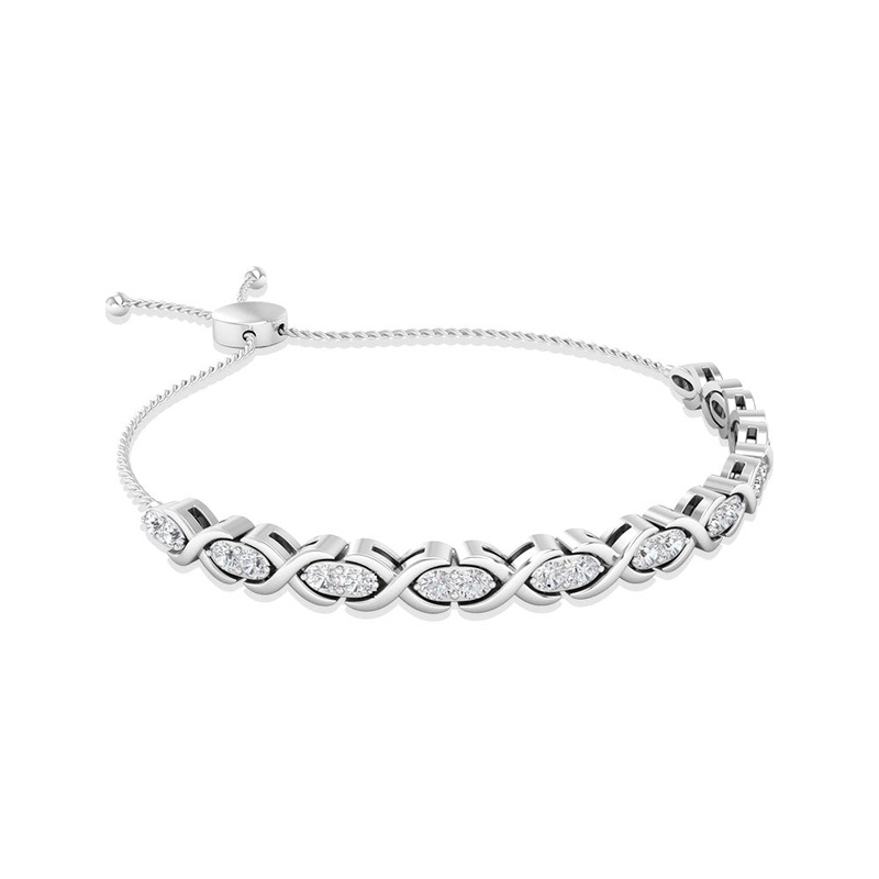 Moissanite Infinity Tennis Bolo Bracelet