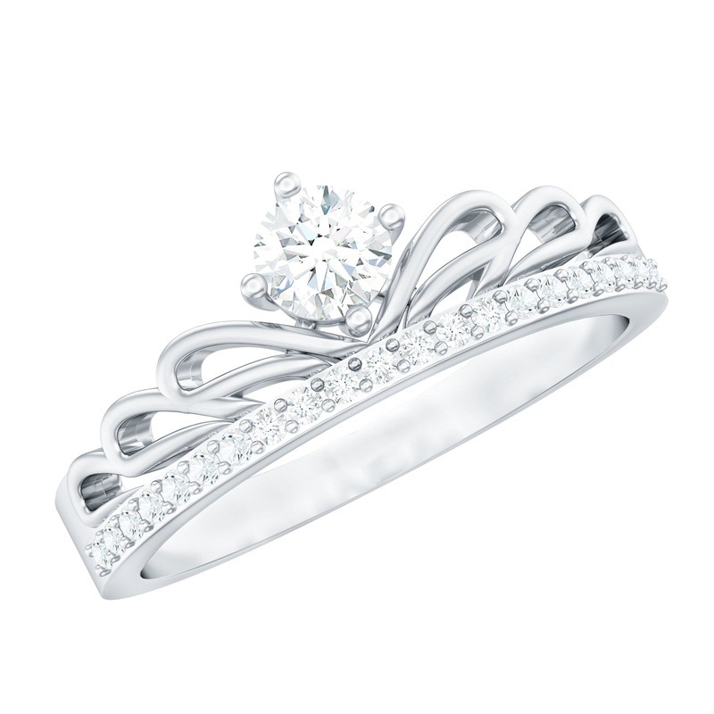 Round Shape Diamond Crown Band Ring