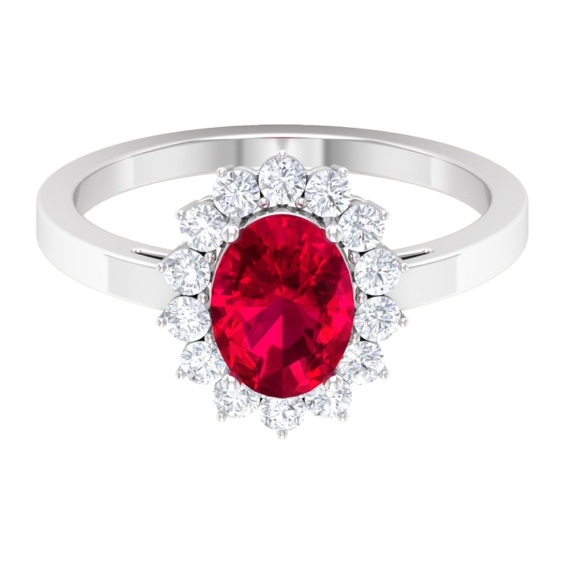 Ruby and Diamond Floral Engagement Ring