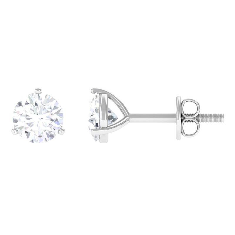 Solitaire Lab Grown Diamond Martini Stud Earrings
