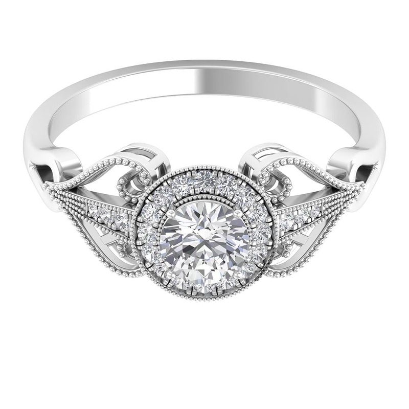 Vintage Inspired Engagement Ring with Lab Grown Diamond
