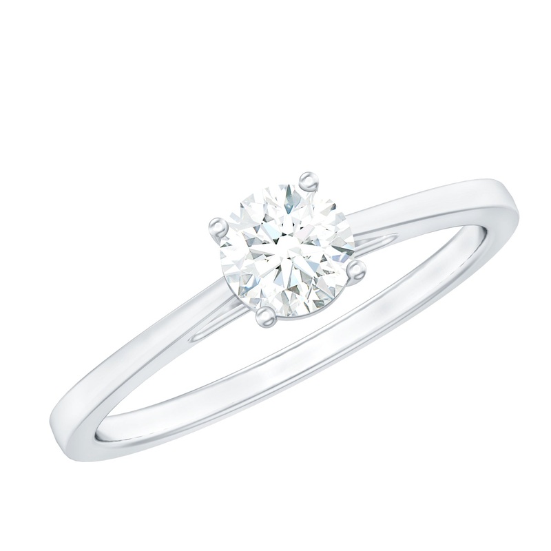 Solitaire Moissanite Promise Ring in Cathedral Shank