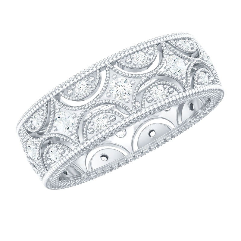 Zircon Designer Cut Out Wedding Band Ring