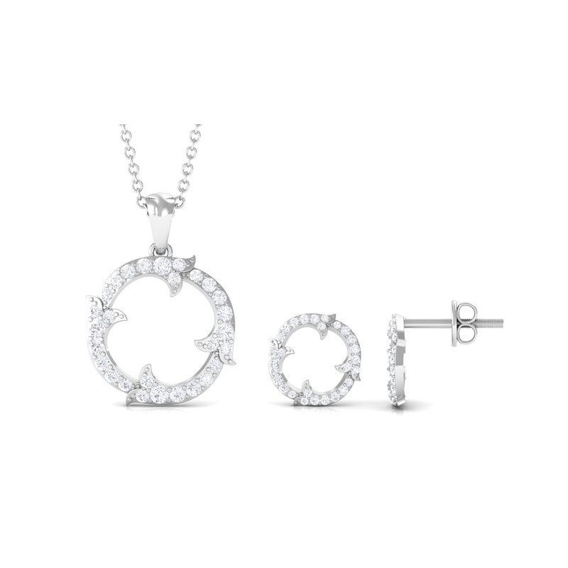 Animal Inspired Diamond Necklace and Earrings Set